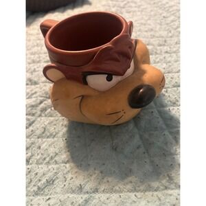 Vintage 1992 Looney Tunes Taz Tasmanian Devil 3D Sculpted Plastic Mug